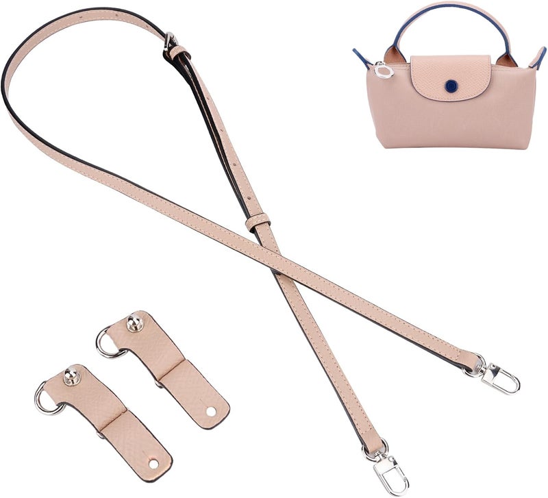 KOMHPS Purse Straps Replacement, Leather Handbag Crossbody Shoulder Strap Kit Adjustable for Mini Longcamp Tote Bag Women - Image 1